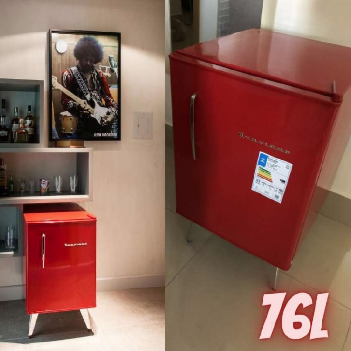 Frigobar BRASTEMP Retrô vermelho 76L 220V Ref.:BRA08