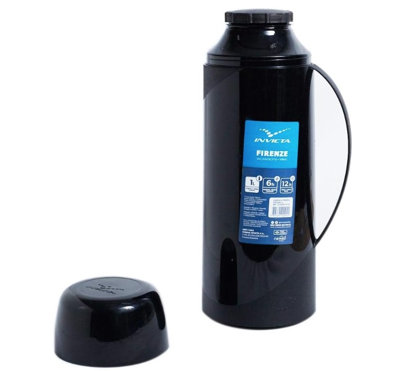 Garrafa Térmica Firenze 1L Preto Invicta
