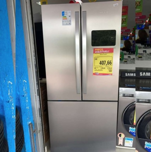 Geladeira Brastemp Frost Free Side Inverse 3 Portas A+++ 554 litros cor Inox – BRO85AK