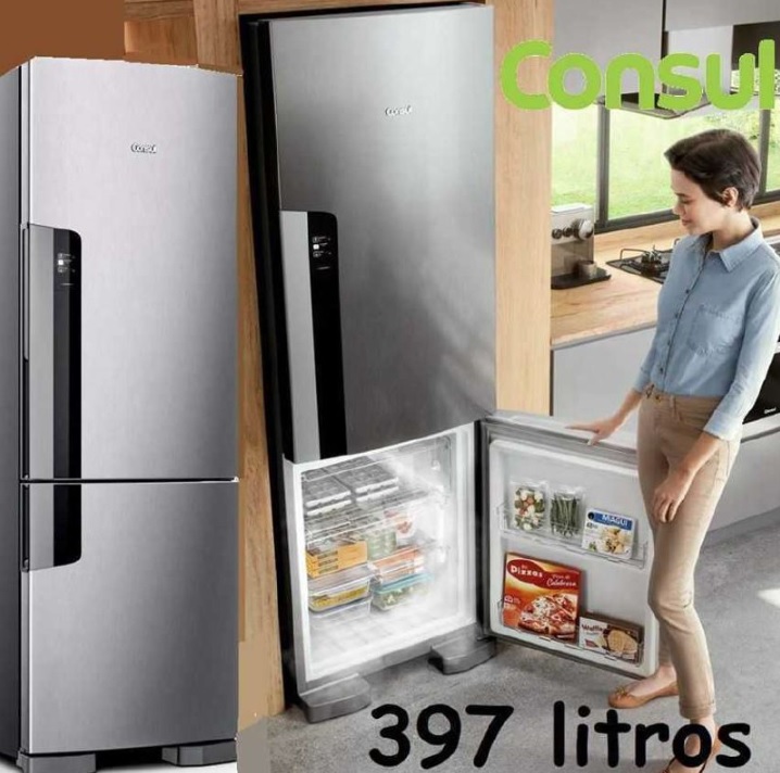 Geladeira Consul Frost Free Duplex 397 Litros Evox Com Freezer Embaixo – Cre44bk 220v