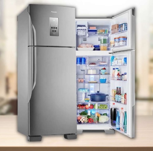 Geladeira Panasonic Frost Free 435l Aço Escovado Nr-bt50bd3x Cor Aço inoxidável 127V