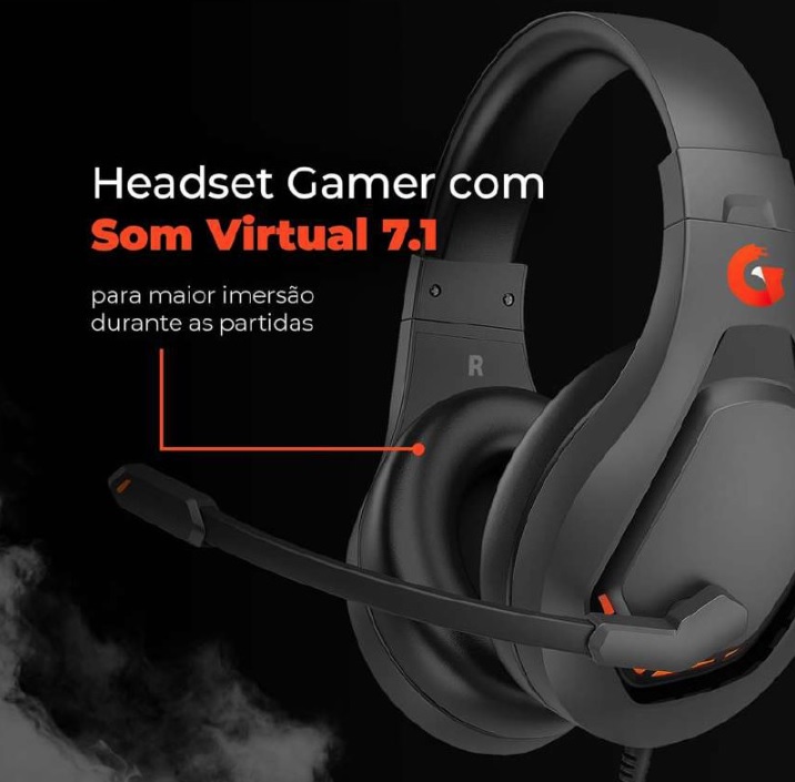 Geonav Headset Gamer Thunder Light, RGB, 7.1 Virtual, Driver 50mm, Microfone Omnidirecional, Conexão USB, Preto, G3HS01BK, GOOD GAME