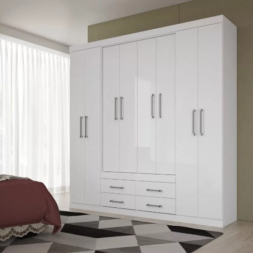 Guarda-roupa Casal 8 Portas 4 Gavetas – Santos Andirá Nápoles