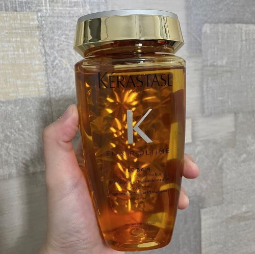 Kérastase Shampoo Elixir Ultime Le Bain, Todos os tipos de cabelos, Nutrição, brilho, Mix de 4 Óleos Preciosos, 250 ml