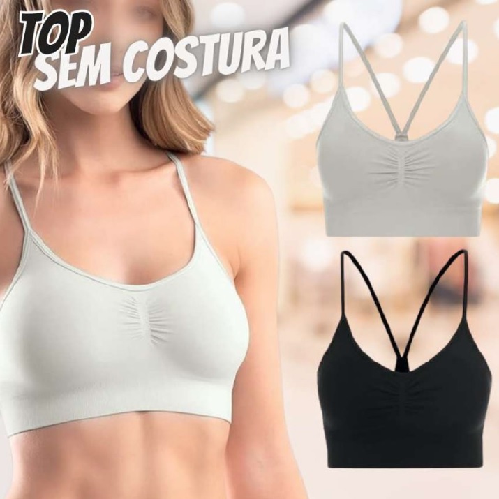 Kit 2 Top Nadador Sem Costura Bojo Removível She by Mash Feminino Adulto