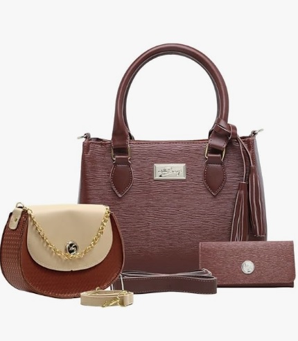Kit Bolsa Feminina 3 Pç Lindas Texturadas Willibags