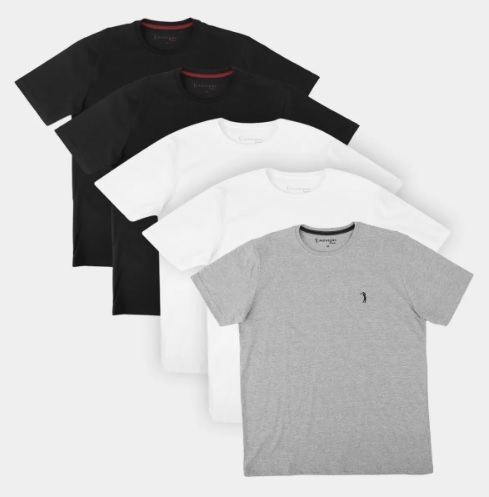 Kit Camiseta Aleatory 5 Peças Masculino