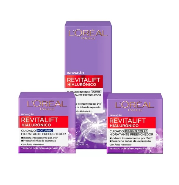 L’Oréal Paris Revitalift Hialurônico Kit – Diurno + Noturno + Creme para Olhos