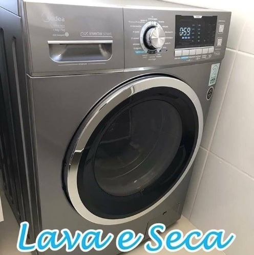 Lava e Seca Midea Prata 11kg Storm Wash Inverter Tambor 4D LSD11X2 220V