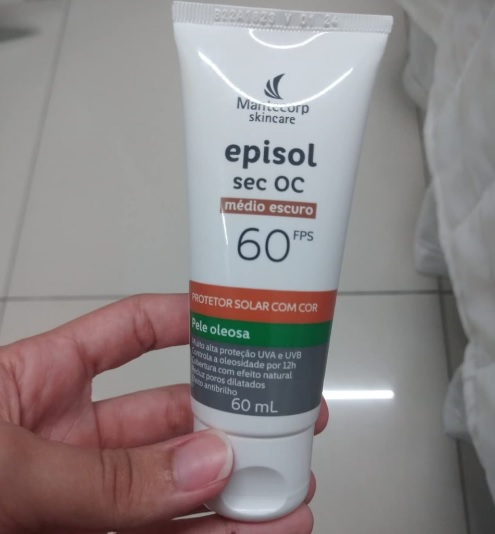 Mantecorp Skincare Protetor Solar Episol Sec Oc FPS 60 Médio Escuro 60ML