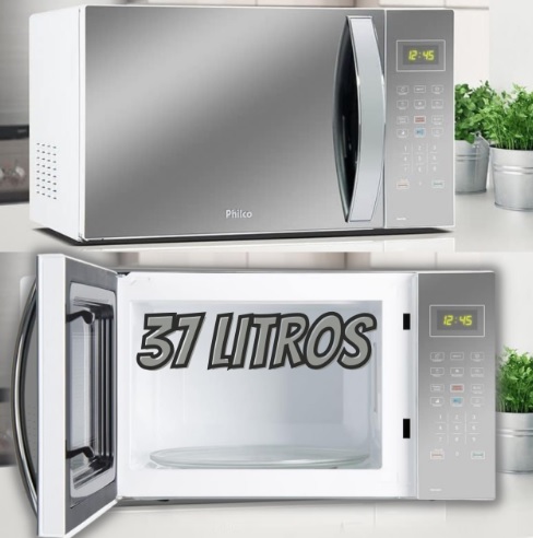 Micro-ondas Pmo37eb Branco Com Porta Espelhado Philco 220v