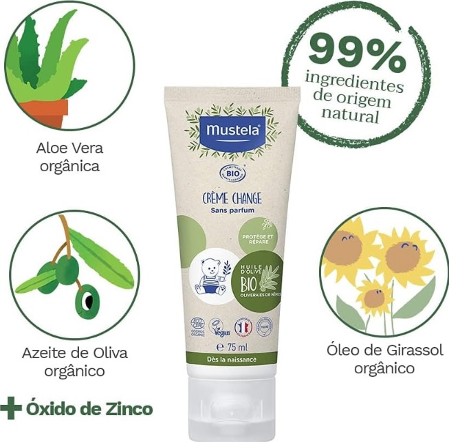 Mustela BR Creme Preventivo De Assaduras Bio Orgânico Certificado 75Ml