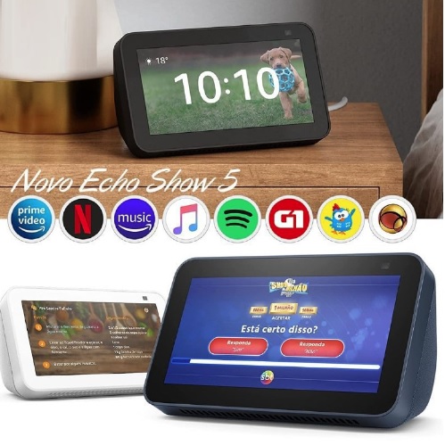 Echo Show 5 3ª geração 2023 Smart display Preto Amazon 110V/220V