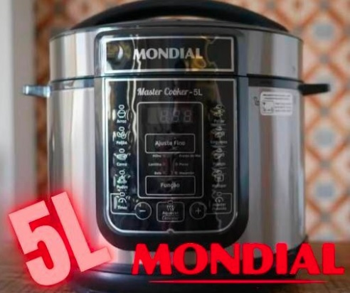 Panela De Pressão Elétrica Digital 5l Mondial Preto Pe-38 Frequência 60hz 110V