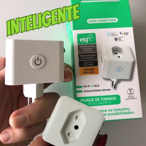 Plug de Tomada Inteligente Bivolt 16A com Conexão WI-FI e Bluetooth Branca – SHPT400 ELG
