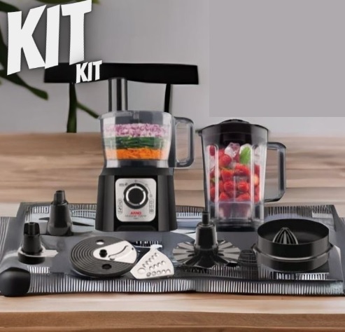 Processador De Alimentos Multichef 7 Em 1 Preto/inox