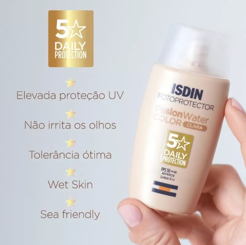Protetor Solar Facial Isdin Fusion Water Fps50 Cor Clara