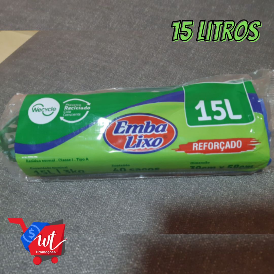 Saco Lixo Embalixo Wecycle Reforçado Azul 15 Litros