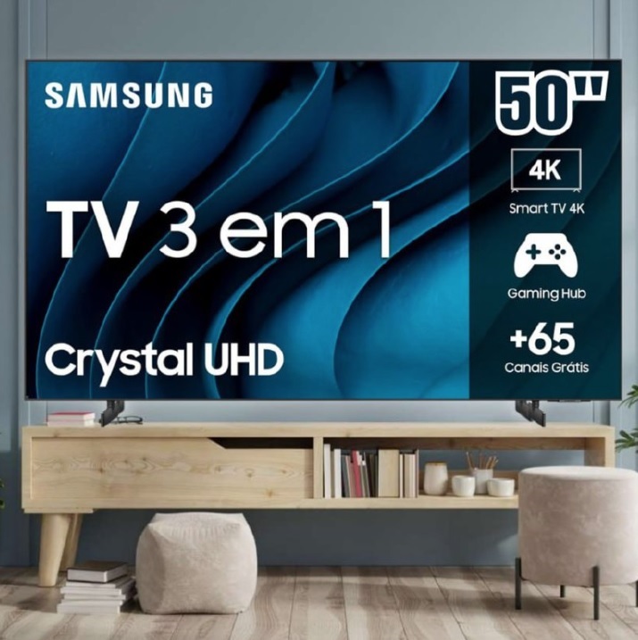 Samsung Smart TV Crystal 50″ 4K UHD CU8000 – Alexa built in, Samsung Gaming Hub, Painel Dynamic Crystal Color