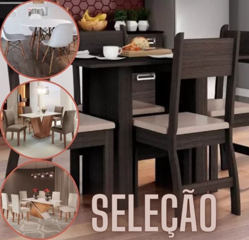 Seleção conjunto de mesa com cadeira