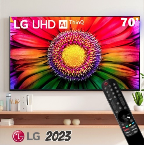 Smart TV 70″ 4K LG UHD ThinQ AI 70UR8750PSA HDR Bluetooth Alexa Google Assistente Airplay2 3 HDMI