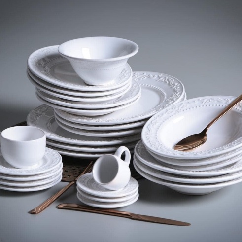APARELHO DE JANTAR 20 PEÇAS ACANTHUS BRANCO