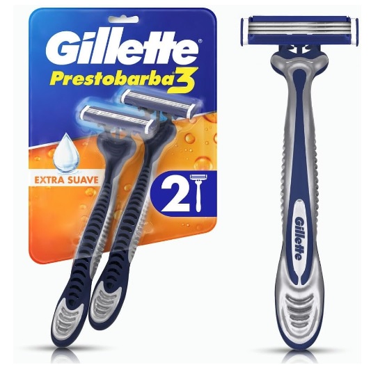 Aparelho de Barbear Descartável Gillette Prestobarba3 c/ 2 Unidades