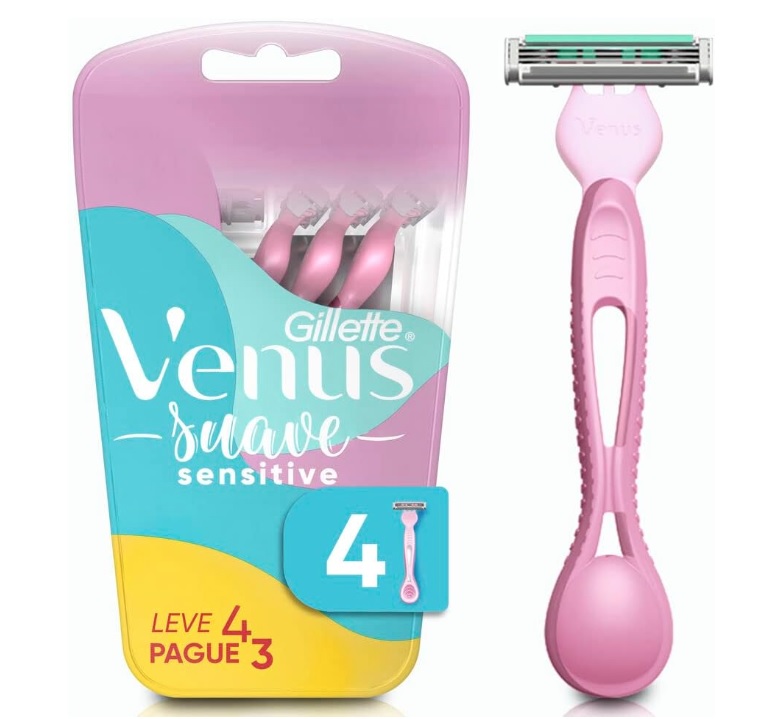Aparelho de Depilar Gillette Venus Suave Sensitive 4 Unidades