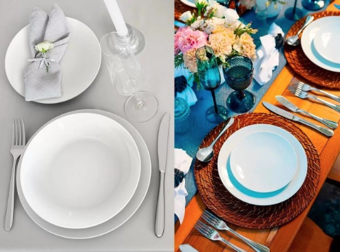 Aparelho de Jantar e Chá 20 Peças Tramontina de Porcelana Branco Redondo Silvia