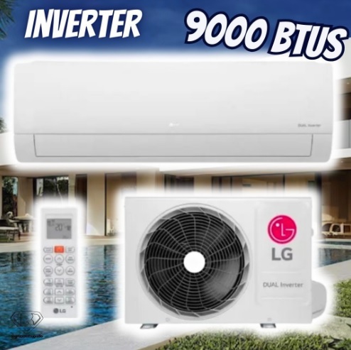 Ar Condicionado Split Inverter LG Hi Wall DUAL Compact +AI 9000 BTUs Frio S3-Q12JAQAL – 220V