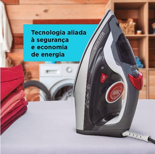 BLACK+DECKER Ferro de Passar a Vapor Vermelho 220v FX3900