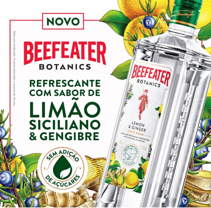 Beefeater Botanics Limão & Gengibre – 750 ml
