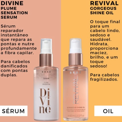 Braé Kit (2 Produtos) – Sérum Plume Sensation + Gorgeous Shine Oil – 2X60ML