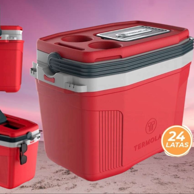Caixa Térmica Cooler Termolar Suv Vermelha 20l Praia Pesca