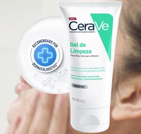 CeraVe, Gel de Limpeza Facial para pele oleosa, com Ácido Hialurônico e Niacinamida