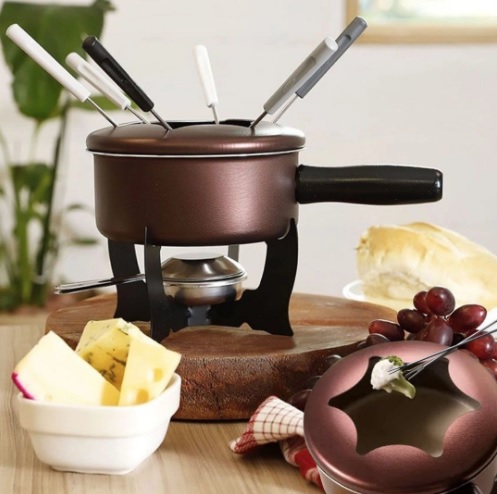Conjunto para Fondue, 10 Pecas, Brinox, Chocolate
