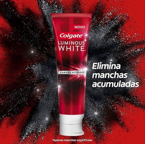 Creme Dental Clareador Colgate Luminous White Carvão Ativado 70g