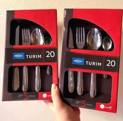 Faqueiro Turim 24 Pcs Compacto Brinox Aço Inox