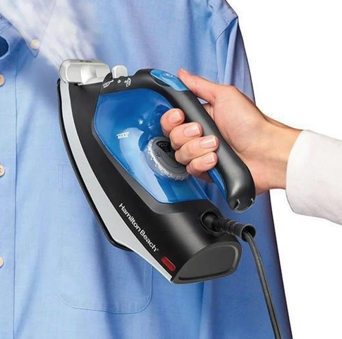 Ferro de Passar, 2-em-1, Preto/Azul, 220v, Hamilton Beach