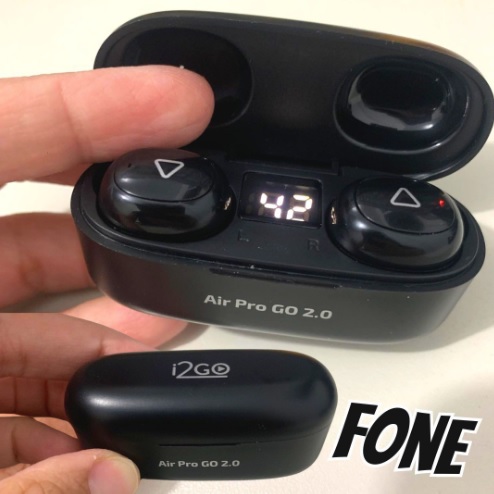 Fone de Ouvido Bluetooth Sem Fio TWS Air Pro GO 2.0 i2GO com Estojo de Carregamento – i2GO PRO