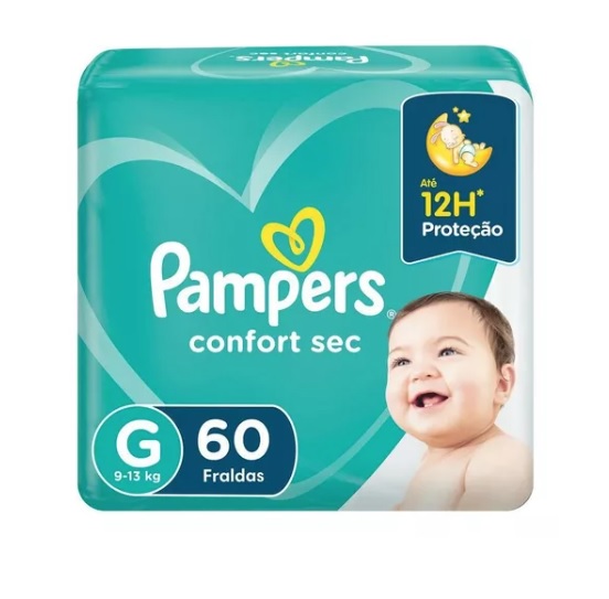 Fralda Pampers Confort Sec Super Tamanho G 60 Unidades
