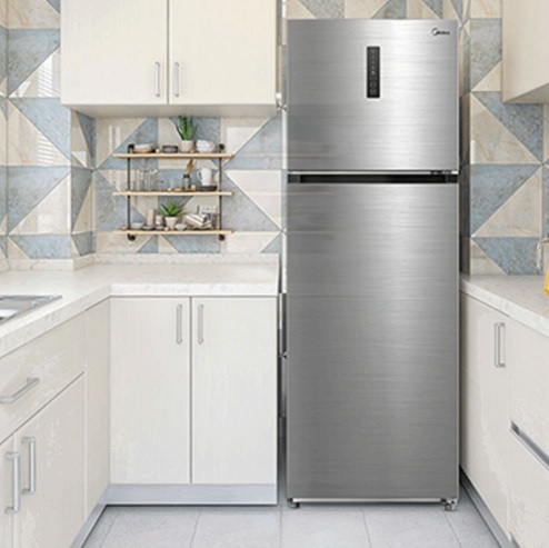 Geladeira auto defrost Midea MD-RT468MTA042 inox com freezer 347L 220V