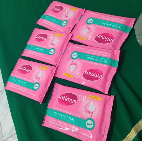 Intimus Lenços Umedecidos, Com Perfume, 16 unidades, rosa