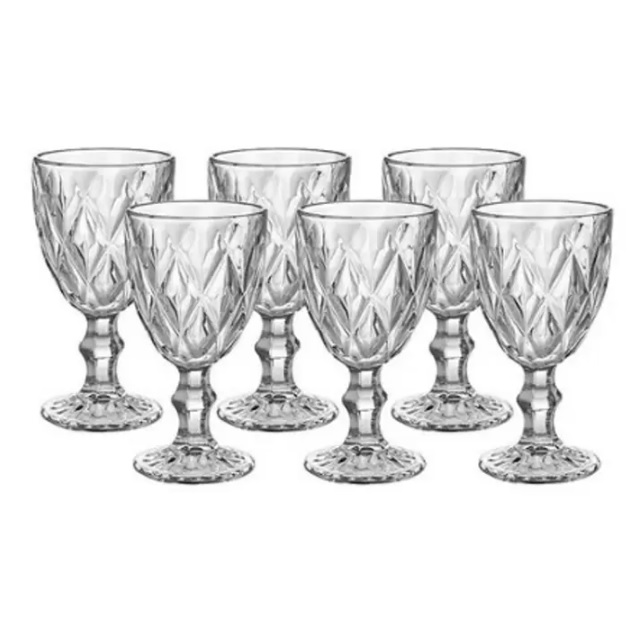 Jogo 06 Taças 325ml Diamond Transparente – HAUSKRAFT
