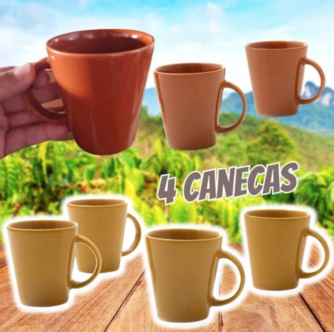 Jogo com 4 canecas, Curry, Coleção Especiarias, Acervo Panelinha