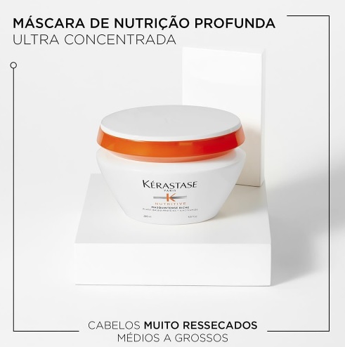 Kérastase Máscara Capilar Nutritive Masquintense Riche, Máscara Ultra Concentrada,Para Cabelos Secos e Grossos, Nutrição Profunda,200 ml