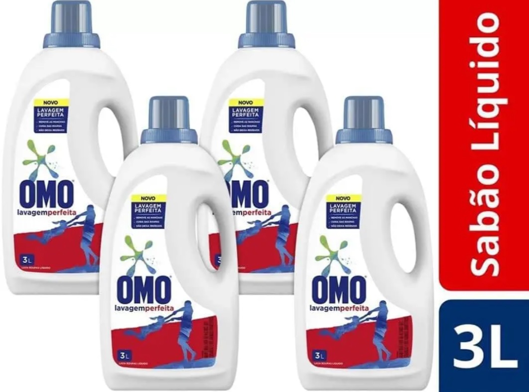 Kit Sabão Líquido Omo Multiação Lavagem Perfeita – 3L 4 Unidades