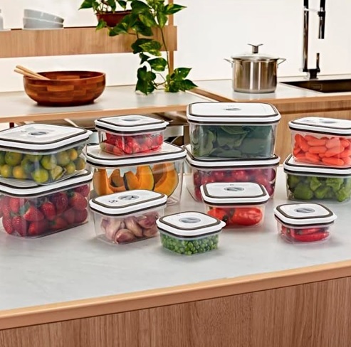 Kit com 12 unidades Pote Hermetico cinza, Electrolux