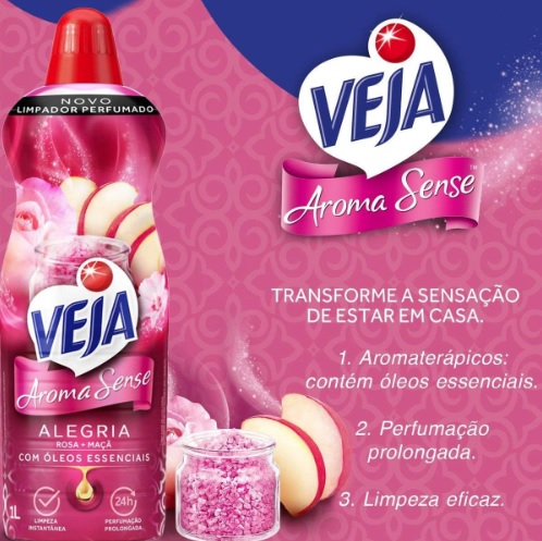 Limpador Aroma Sense Alegria, Veja, 1000Ml