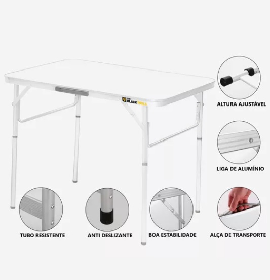 Mesa Vira Maleta Dobravel Portatil Praia Camping 60x40cm